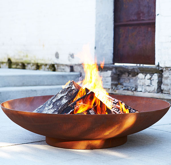 Corten steel fire pit