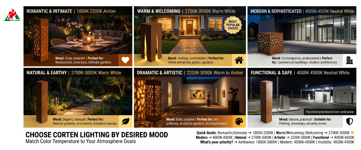 Core Ten Color What Color Temperature Looks Best on Corten Steel?