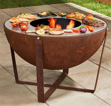 Corten steel bbq grill