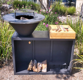 Corten steel bbq grill