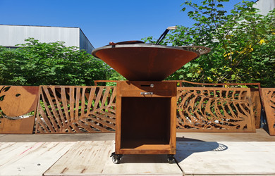 Corten steel bbq grill