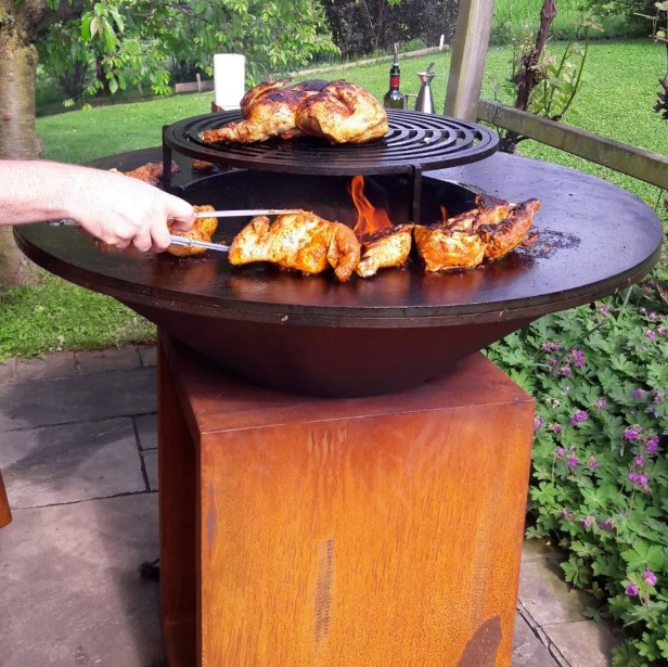 Corten steel bbq grill