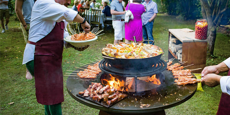 Corten steel bbq grill