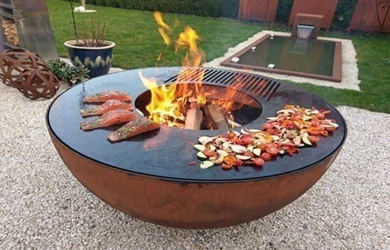 corten steel bbq grills