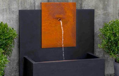 corten steel water feature