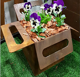 copper color planter